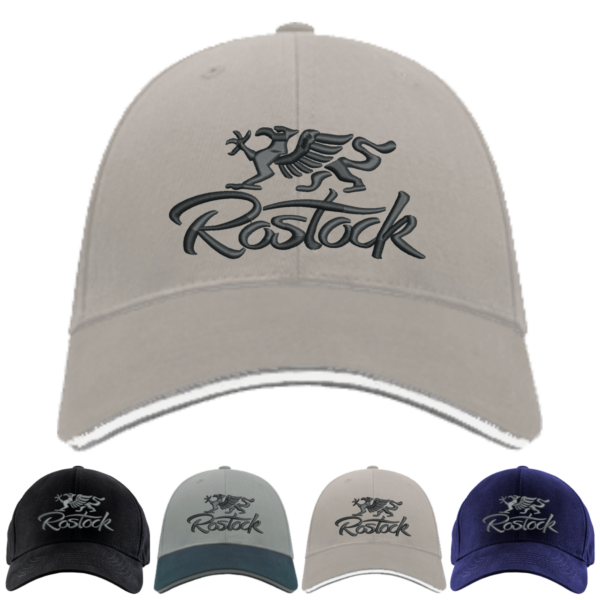 Cap / Basecap Rostock 1218 gestickt - hellgrau