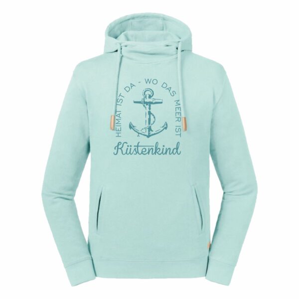 Long-Hoodie KÜSTENKIND aqua-türkis