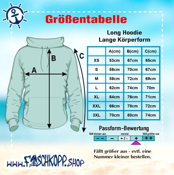 Long-Hoodie KÜSTENKIND aqua-türkis – Bild 4