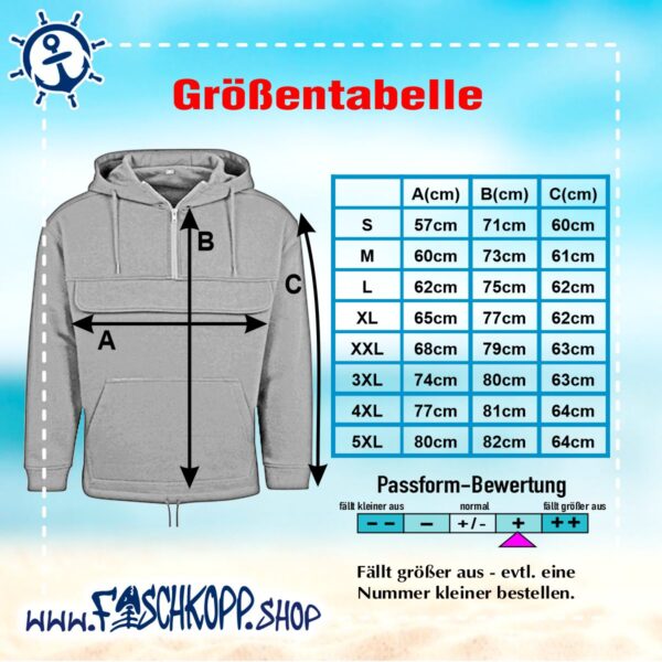 Hoodie mit Brusttasche Fischkopp schwarz bis 5XL – Bild 4