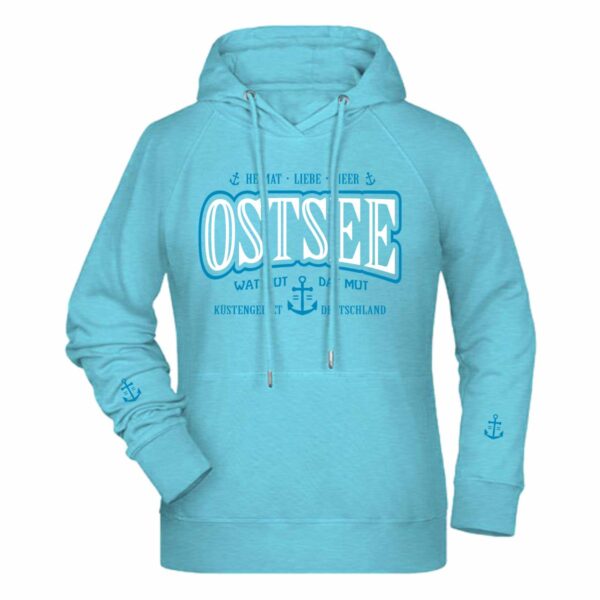 Hoodie Damen OSTSEE hellblau bis 6XL – Bild 2