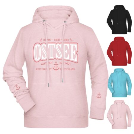 Hoodie Damen OSTSEE rosa bis 6XL