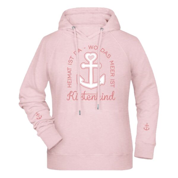 Hoodie Damen Küstenkind Anker rosa bis 6XL – Bild 2