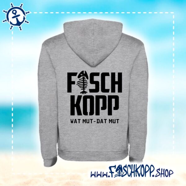 Hoodie Fischkopp bis 5XL grau – Bild 4