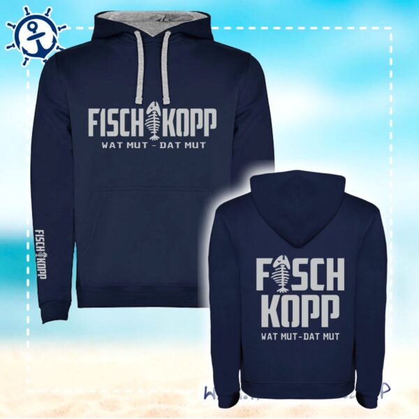 Hoodie Fischkopp bis 5XL navy – Bild 3