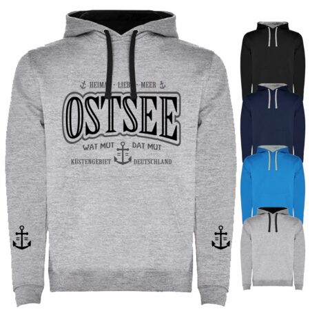 Hoodie Ostsee bis 5XL grau