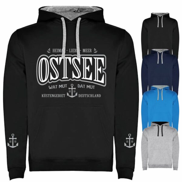 Hoodie Ostsee bis 5XL schwarz