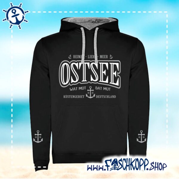 Hoodie Ostsee bis 5XL schwarz – Bild 2