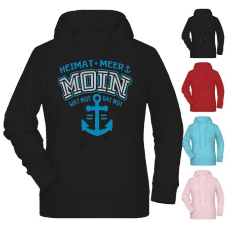 Premium-Hoodie für Damen #375 'MOIN' mit 3D-Druck - bis 6XL