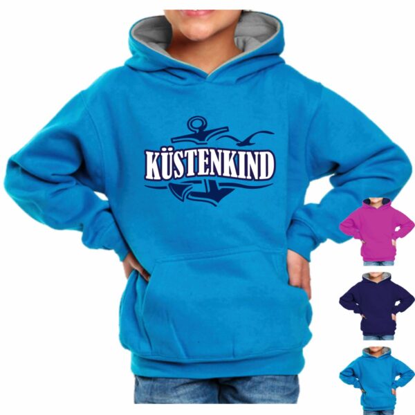 Kinder Kapuzenshirt #366 Küstenkind Anker-Welle