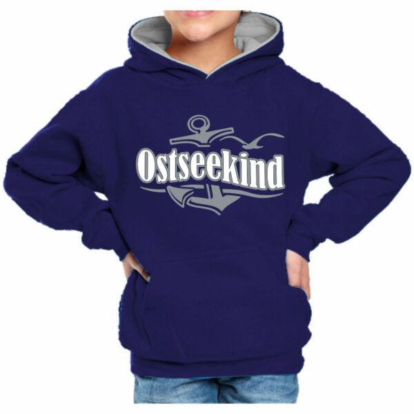 Kinder Kapuzenshirt #384 Ostseekind Anker-Welle – Bild 4