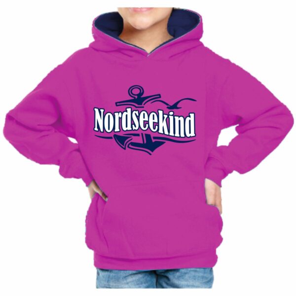 Kinder Kapuzenshirt #385 Nordseekind Anker-Welle – Bild 3