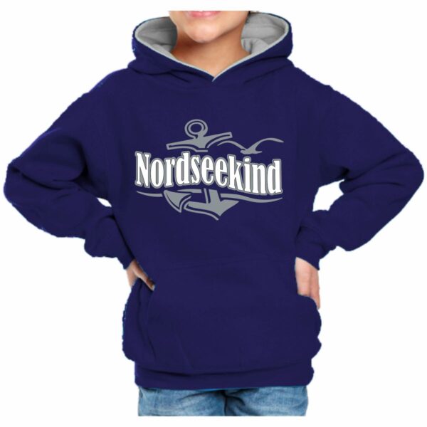 Kinder Kapuzenshirt #385 Nordseekind Anker-Welle – Bild 4