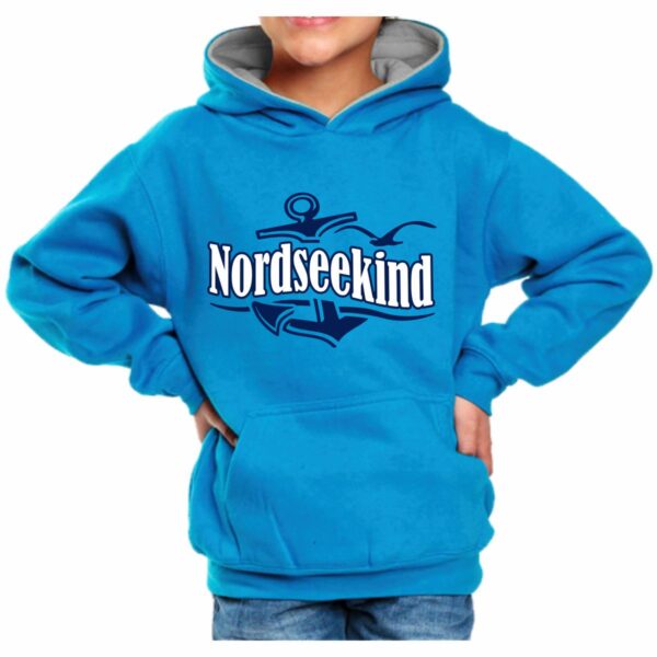 Kinder Kapuzenshirt #385 Nordseekind Anker-Welle – Bild 5