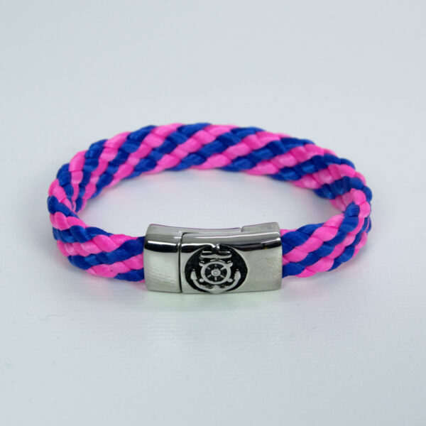 Armband maritim Segelseil mit Anker-Magnetverschluß - blau-pink