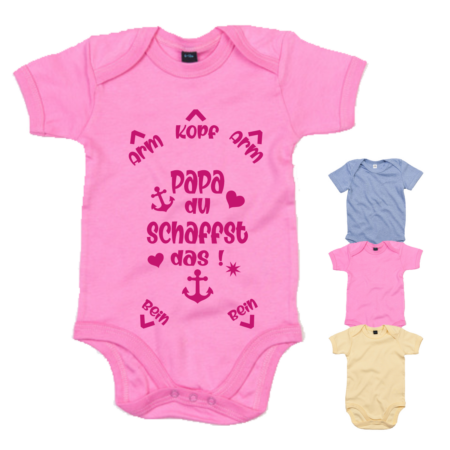 Baby Body maritim - Papa du schaffst das rosa #470