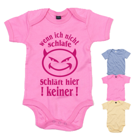 Baby Body maritim - Wenn ich nicht schlafe - schläft hier niemand - rosa #472