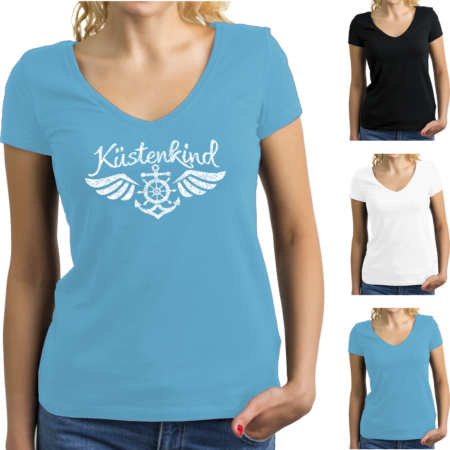 Damen T-Shirt mit Elastan - Motiv Küstenkind #300