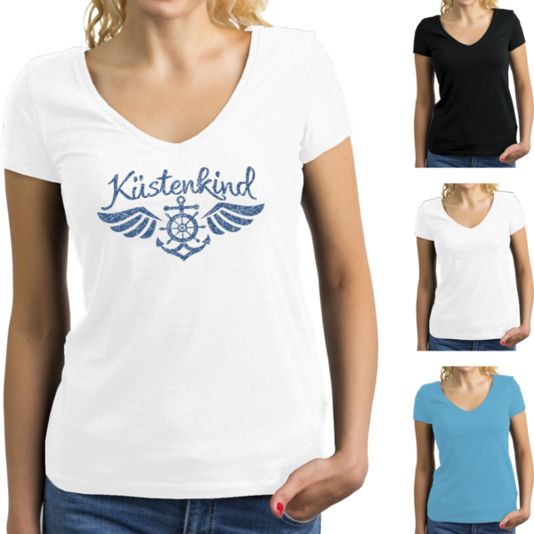 Damen T-Shirt mit Elastan - Motiv Küstenkind #300 – Bild 3