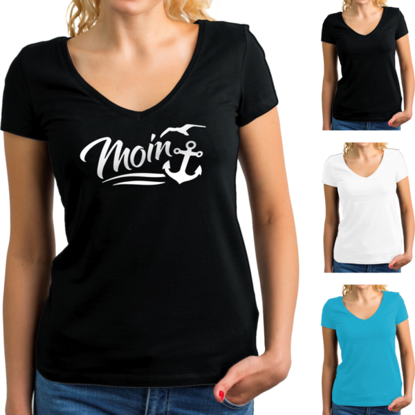 Damen T-Shirt mit Elastan - Motiv: Moin #223 – Bild 3