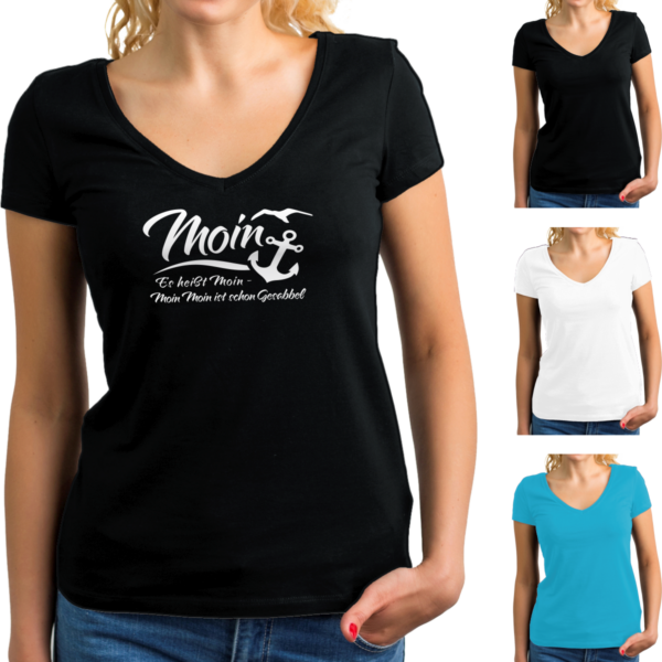 Damen T-Shirt mit Elastan - Motiv Moin Gesabbel #228 – Bild 2
