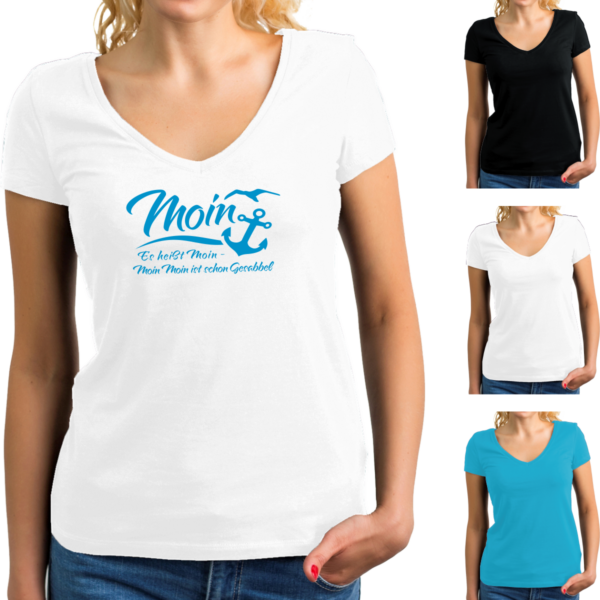 Damen T-Shirt mit Elastan - Motiv Moin Gesabbel #228 – Bild 3
