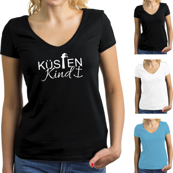 Damen T-Shirt mit Elastan - Motiv Küstenkind #254