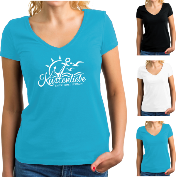 Damen T-Shirt mit Elastan - Motiv: Küstenliebe #478 – Bild 3