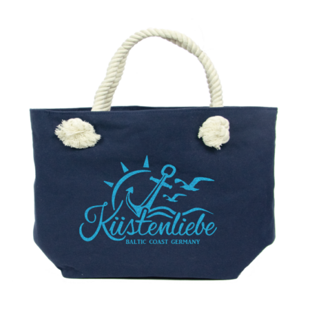 Shopper Strandtasche groß mit Reißverschluss - Küstenliebe