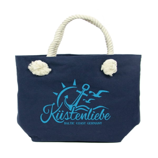 Shopper Strandtasche groß mit Reißverschluss - Küstenliebe