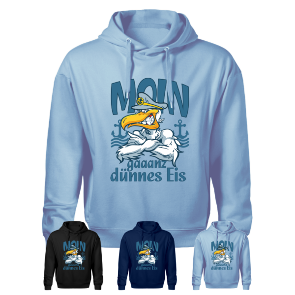 Hoodie - Kapuzensweater - MOIN gaanz dünnes Eis #486 – Bild 3